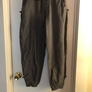 Grey and White Striped Joggers